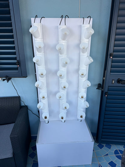 Modulo idroponico con scarico