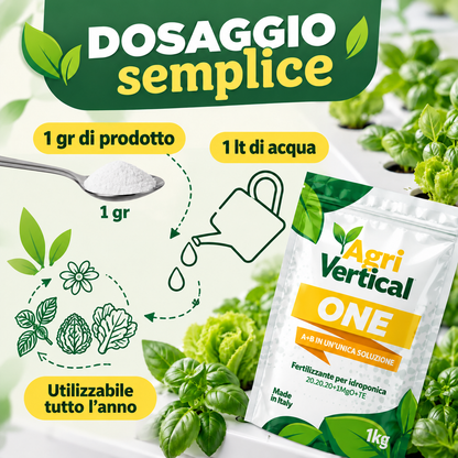 Fertilizzante A e B per idroponica - Agrivertical ONE XXL - Imposte incluse. Spedizione gratuita in Italia.